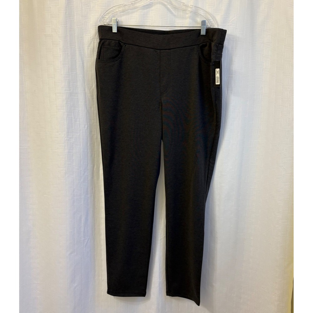 Dash‎ Womens Plus Size 2X Heather Grey Ponte Pull On Pants NWT